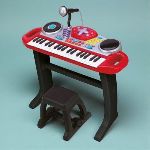 ⁧أورج للأطفال مع ميكروفون وكرسي - أحمر⁩ | ⁦Kids Keyboard with Microphone & Stool - Red⁩