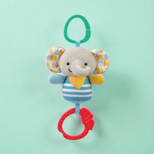 خشخيشة فيل صغير مع حلقة عضّ وأسلاك صوتية Elephant