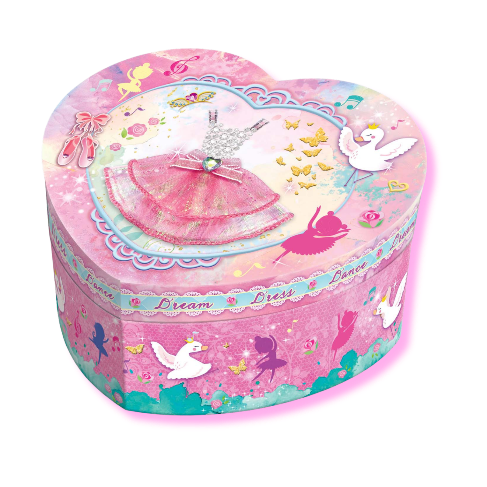 علبة مجوهرات موسيقية شكل قلب (Heart Shape Musical Jewelry Box)