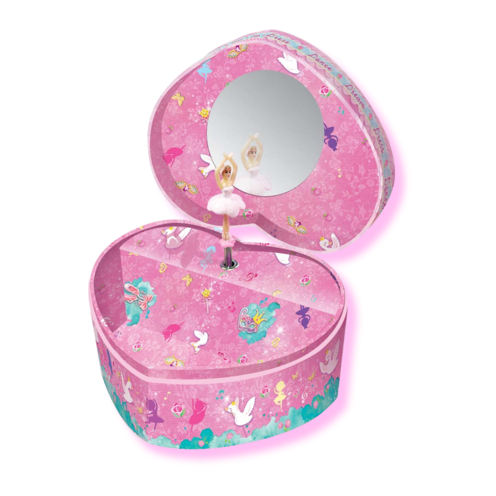 علبة مجوهرات موسيقية شكل قلب (Heart Shape Musical Jewelry Box) - الصورة 2