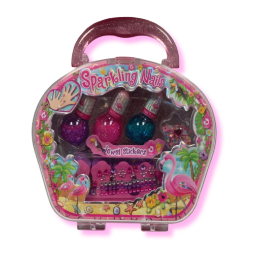 طقم أظافر لامع للبنات (Sparkling Nail Set)