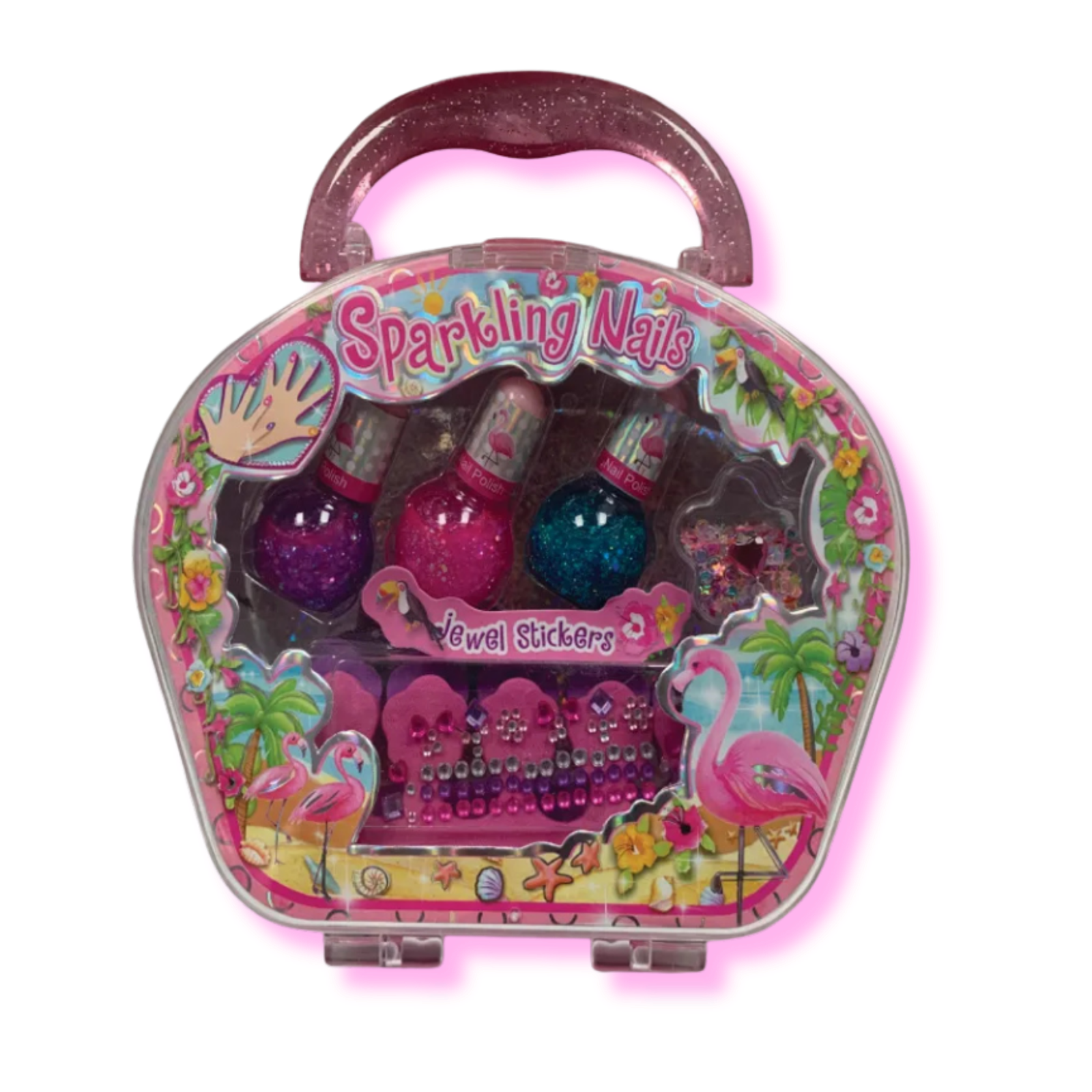 طقم أظافر لامع للبنات (Sparkling Nail Set)