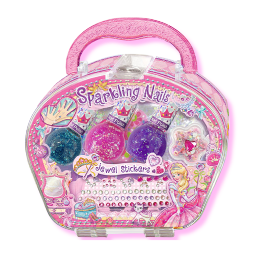 طقم أظافر لامع للبنات (Sparkling Nail Set)