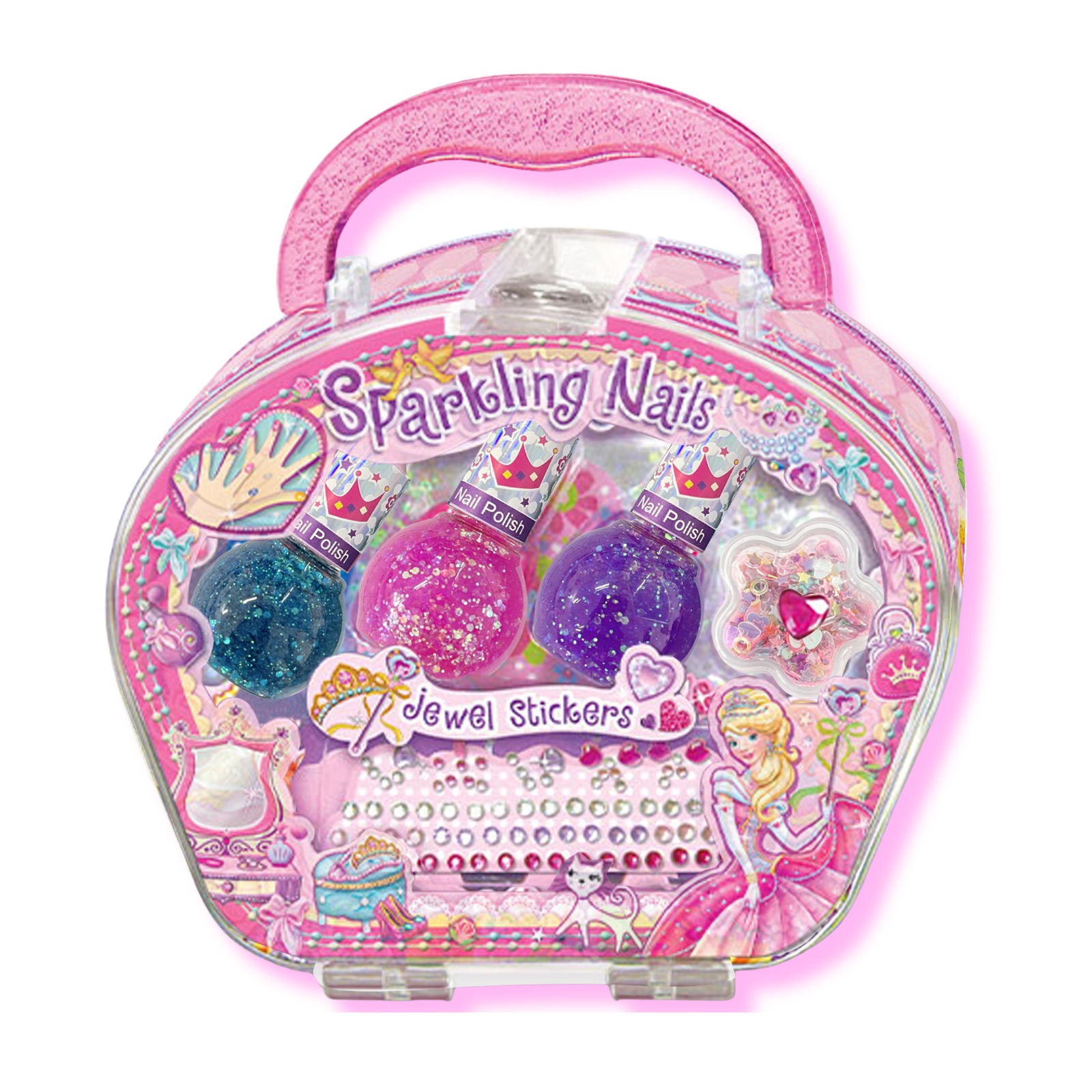 طقم أظافر لامع للبنات (Sparkling Nail Set)