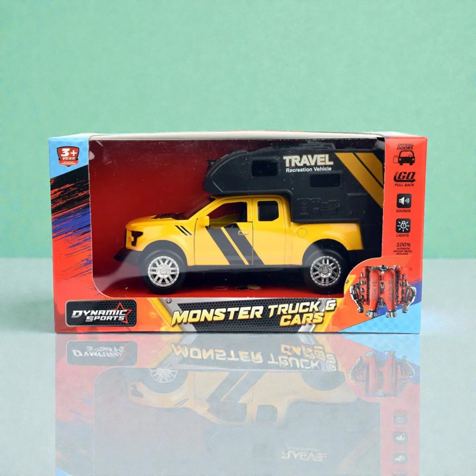 سيارة معدنية 1:36 مع أضواء وصوت — CAMPER VAN - الصورة 4