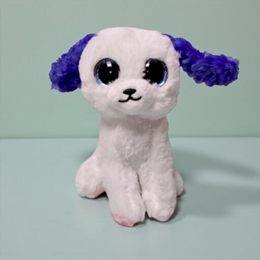 ⁧دمية قطيفة كلب أبيض بأذنين زرقاوين⁩ - ⁦Plush Dog - White (Blue Ears)⁩