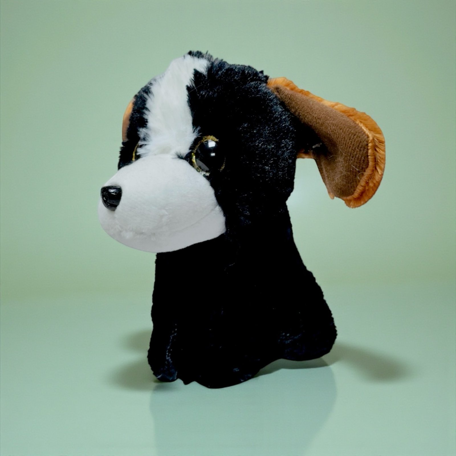 دمية قطيفة كلب أسود وأبيض - Plush Dog - Black & White - الصورة 3