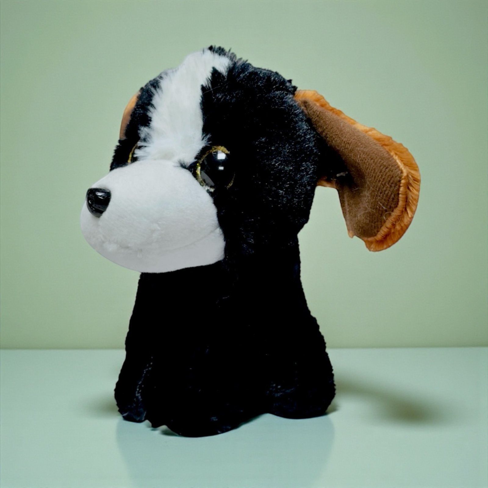 دمية قطيفة كلب أسود وأبيض - Plush Dog - Black & White - الصورة 7