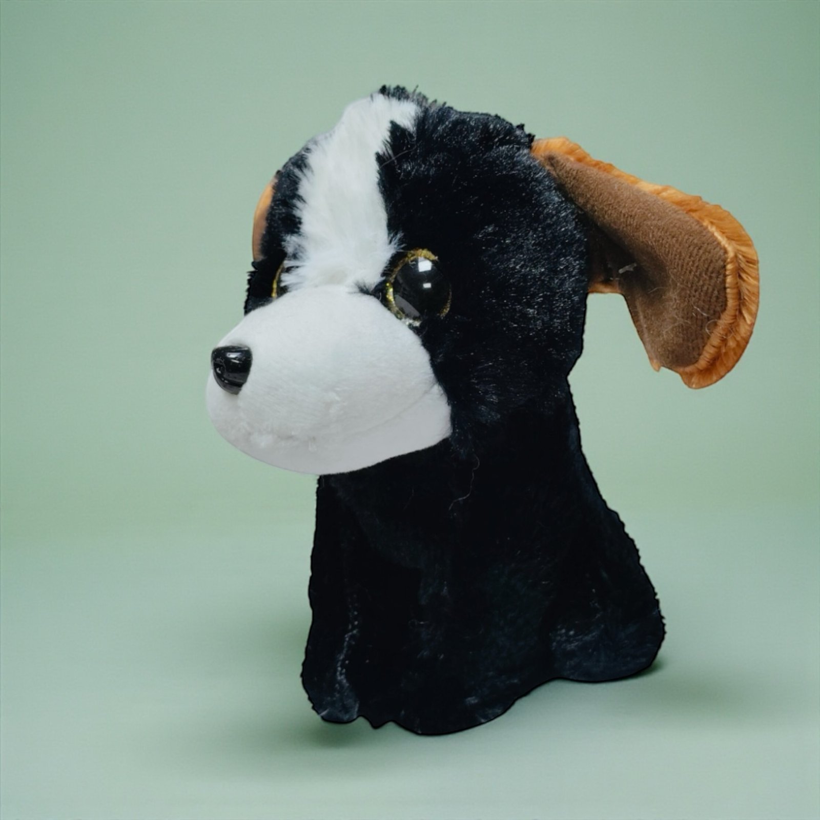 دمية قطيفة كلب أسود وأبيض - Plush Dog - Black & White - الصورة 2