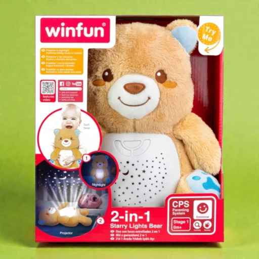 الدب الكشاف المضيء والمهدئ 2 في 1 | 2-in-1 Starry Lights Bear