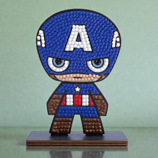 اصنع شخصية Captain America بأحجار الكريستال آرت