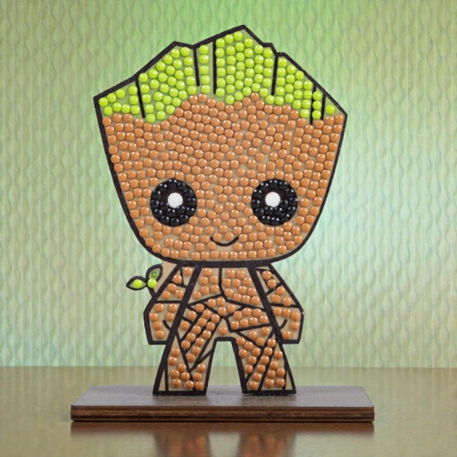 اصنع شخصية Groot بأحجار الكريستال آرت