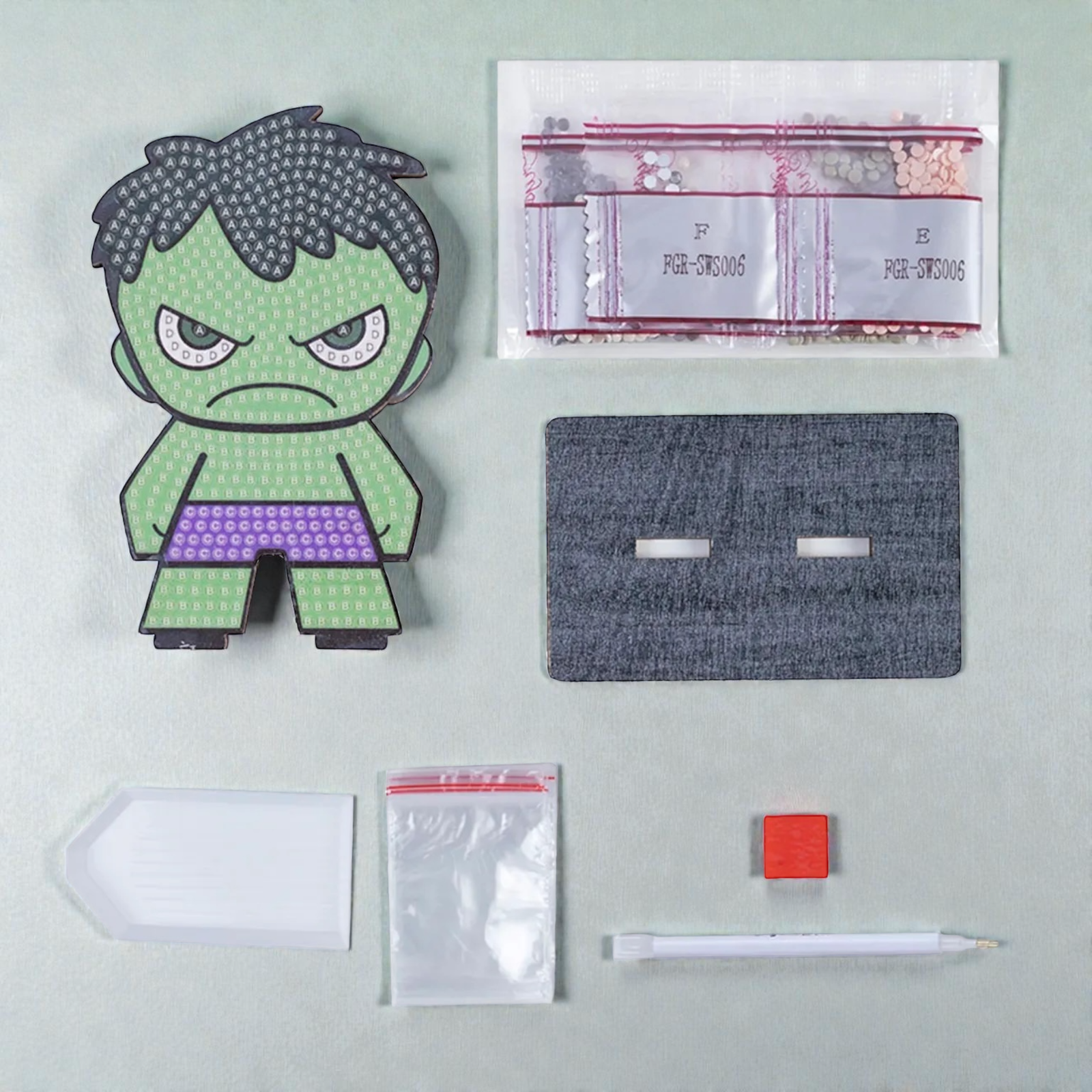 اصنع شخصية Hulk بأحجار الكريستال آرت - الصورة 6