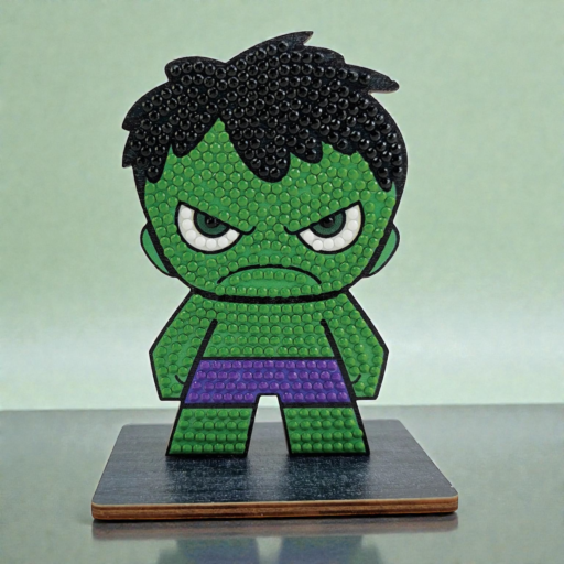 اصنع شخصية Hulk بأحجار الكريستال آرت
