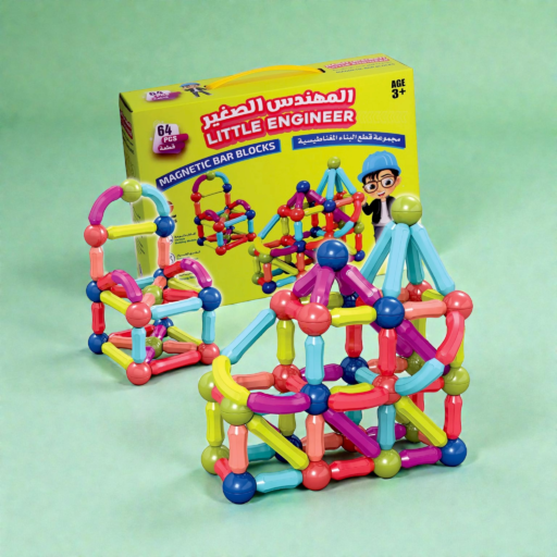 ⁧لعبة "المهندس الصغير" للبناء والهندسة (64 قطعة)⁩ | ⁦LITTLE ENGINEER-64 PCS⁩