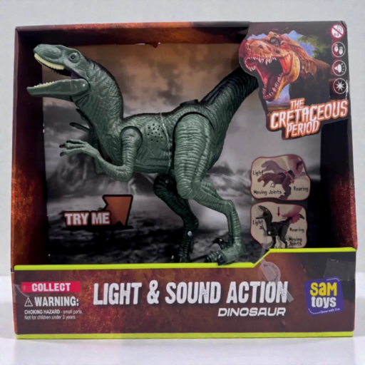 ‎Sam Toys Simulation Velociraptor RS6180‎ | ديناصور فيلوسيرابتور تفاعلي Press & Play