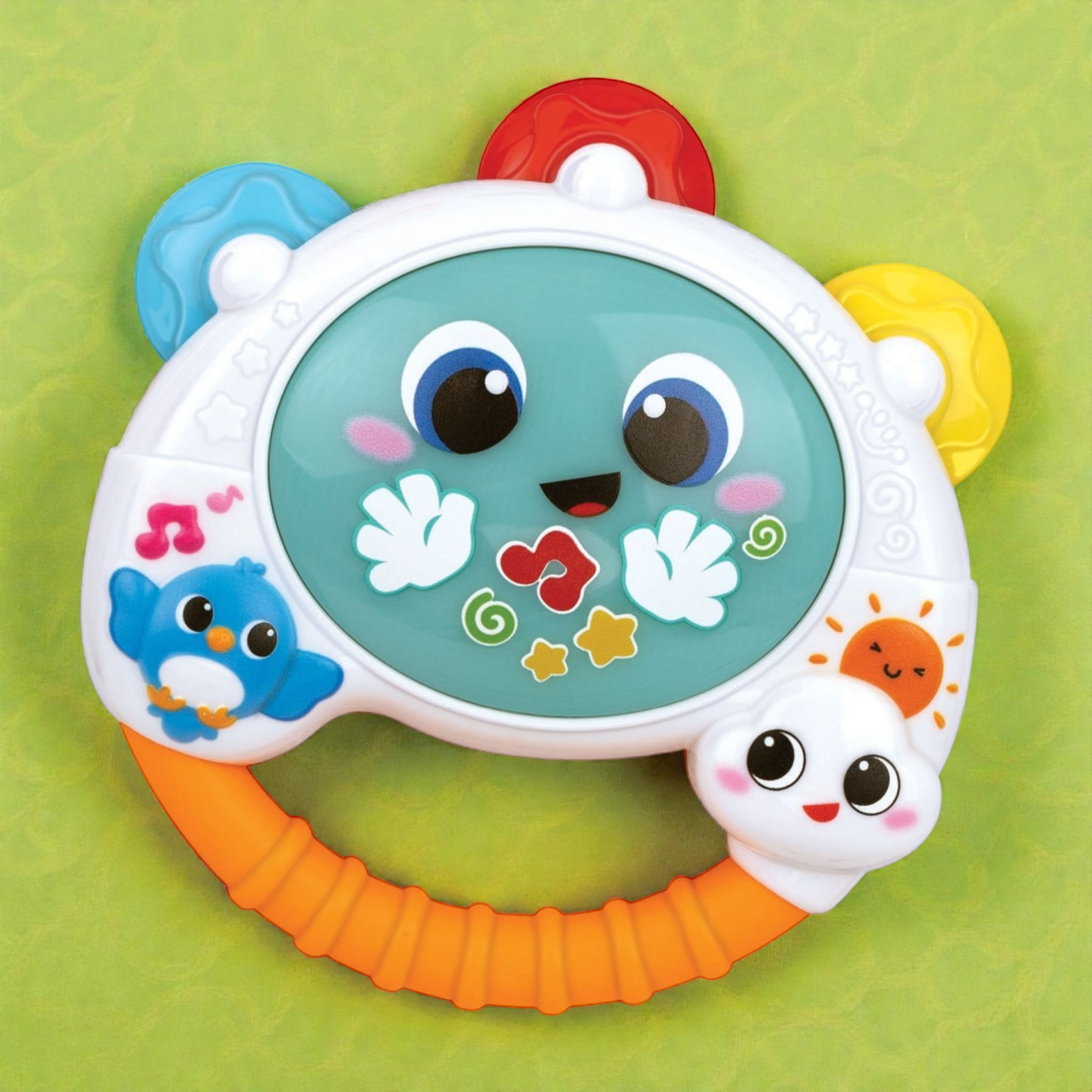 طنبور هزّاز للرضع مع أصوات موسيقية Baby Shaker Tambourine - الصورة 3