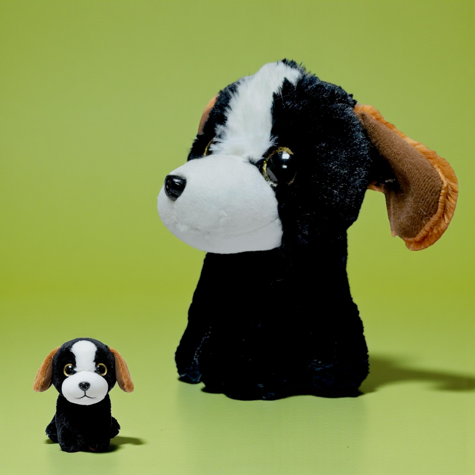 دمية قطيفة كلب أسود وأبيض - Plush Dog - Black & White - الصورة 13