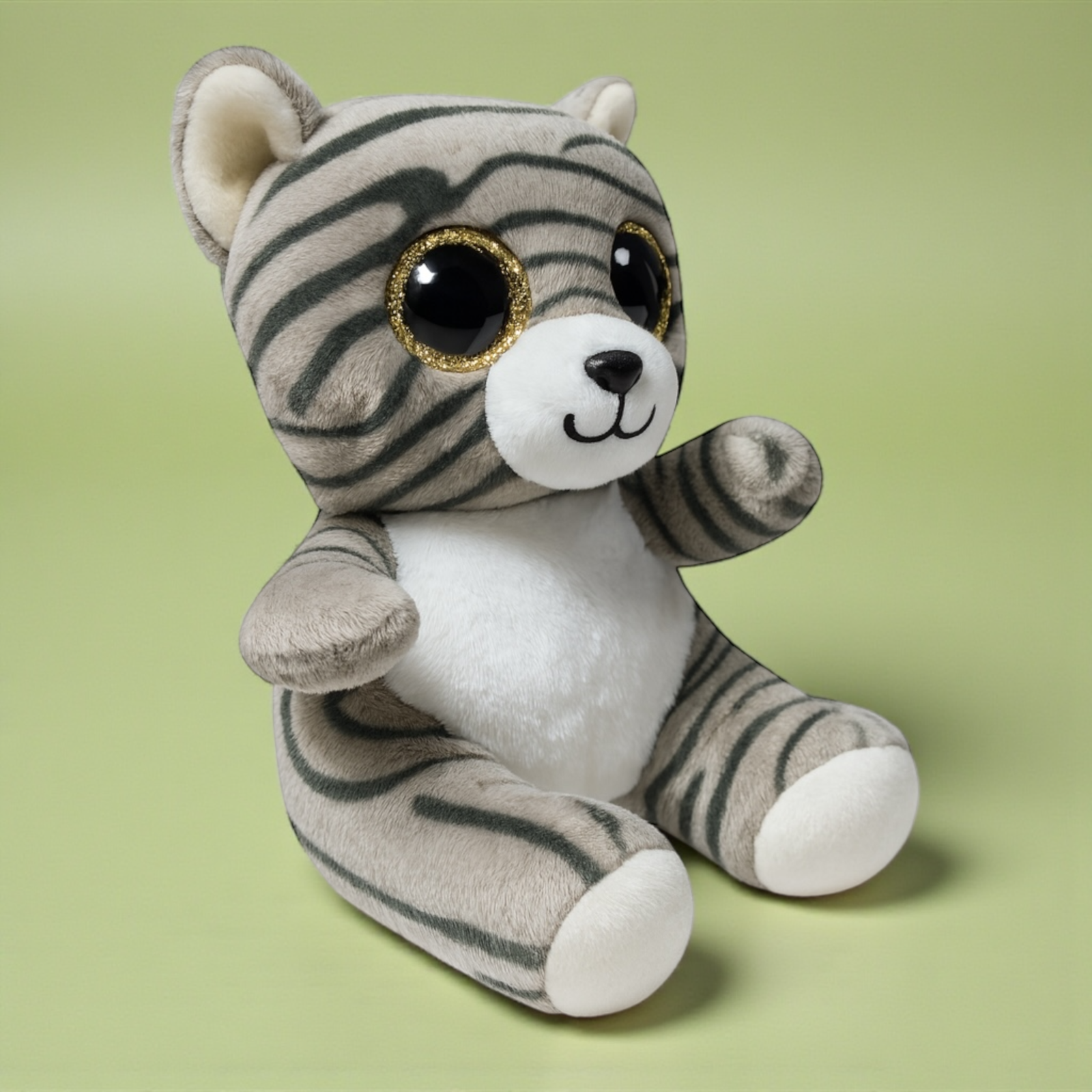 دمية قطيفة قط رمادي مخطط - Plush Cat - Grey Tabby - الصورة 5