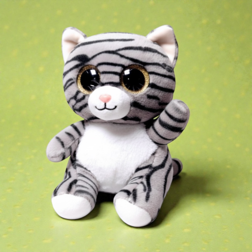 دمية قطيفة قط رمادي مخطط - Plush Cat - Grey Tabby