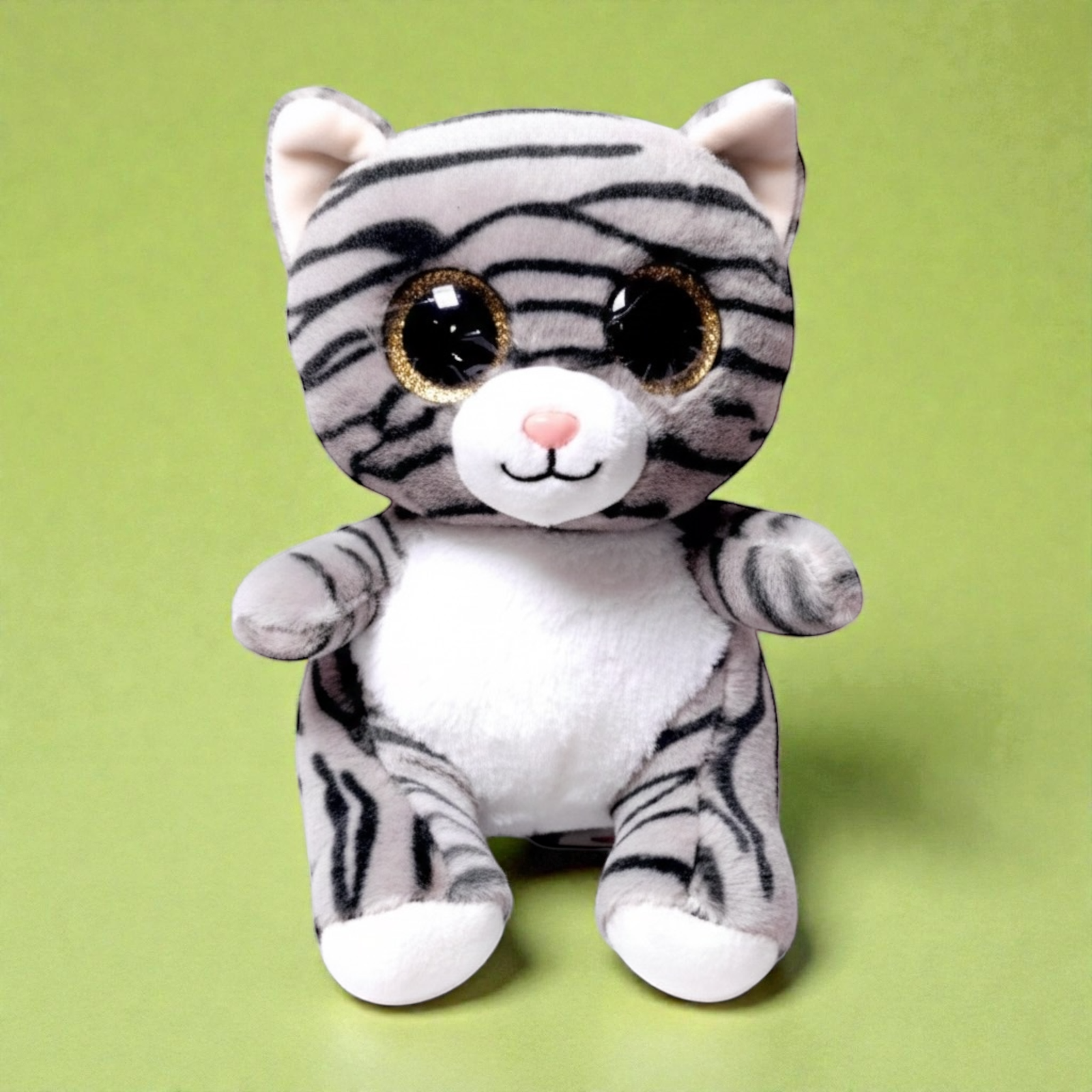 دمية قطيفة قط رمادي مخطط - Plush Cat - Grey Tabby - الصورة 3